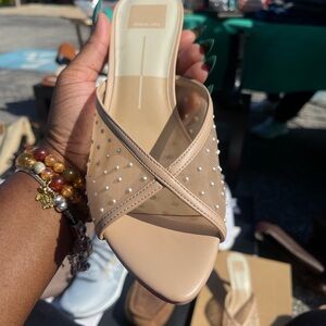 NWT Dolce Vita Peep toe Blush Pearls heels
